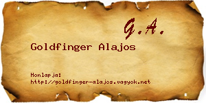 Goldfinger Alajos névjegykártya